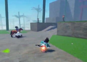 Player fighting Oani boss in Slayer 2.
