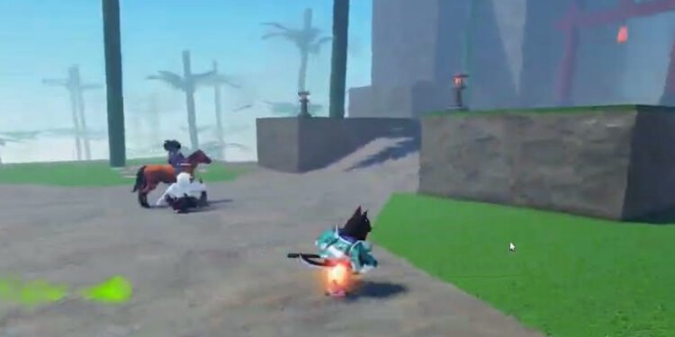 Player fighting Oani boss in Slayer 2.